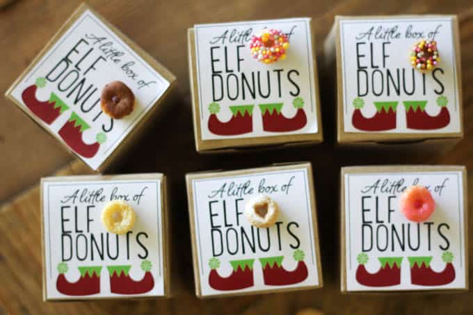 Elf donuts free printable label
