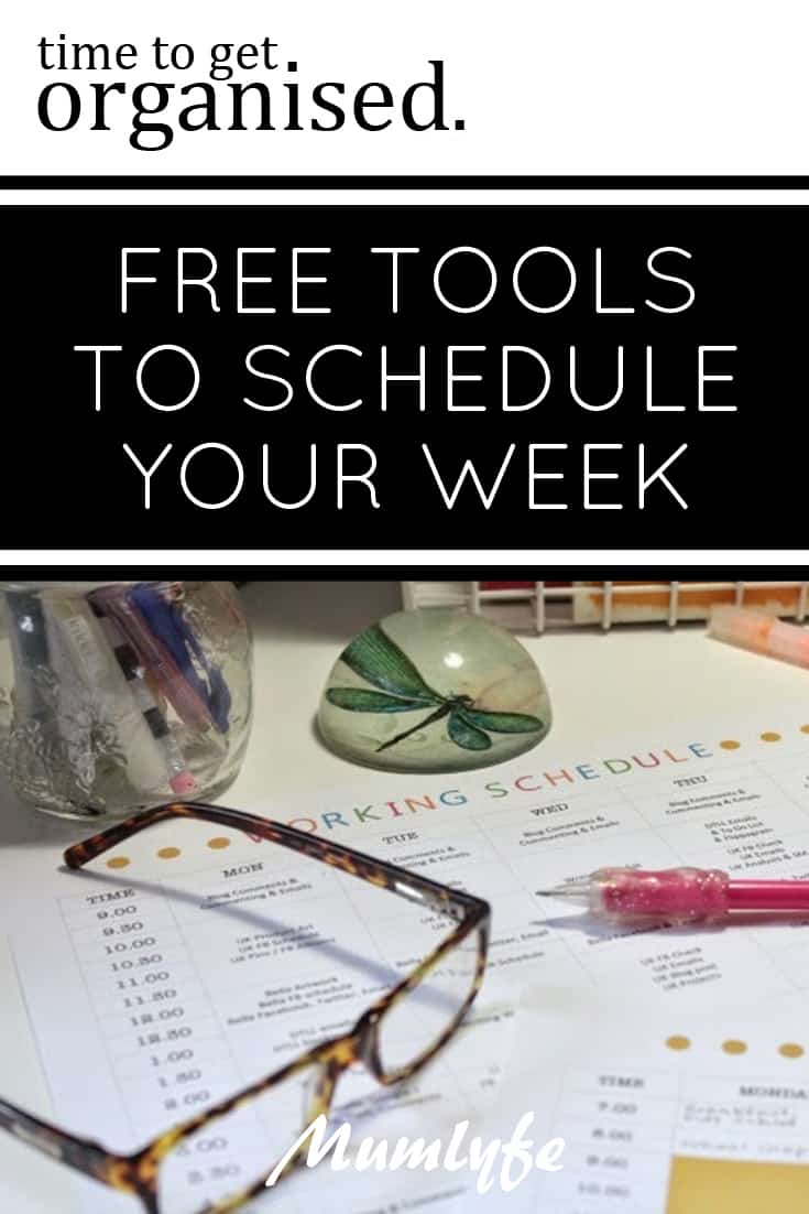 Time to get organised - scheduling free printables