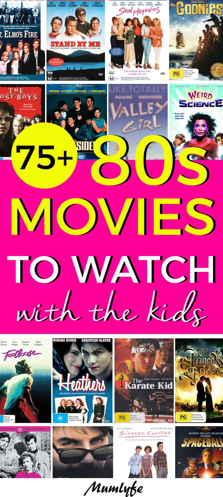 The best 80s movies to watch with the kids - awesome way to spend time together #80smovies #teens #movies