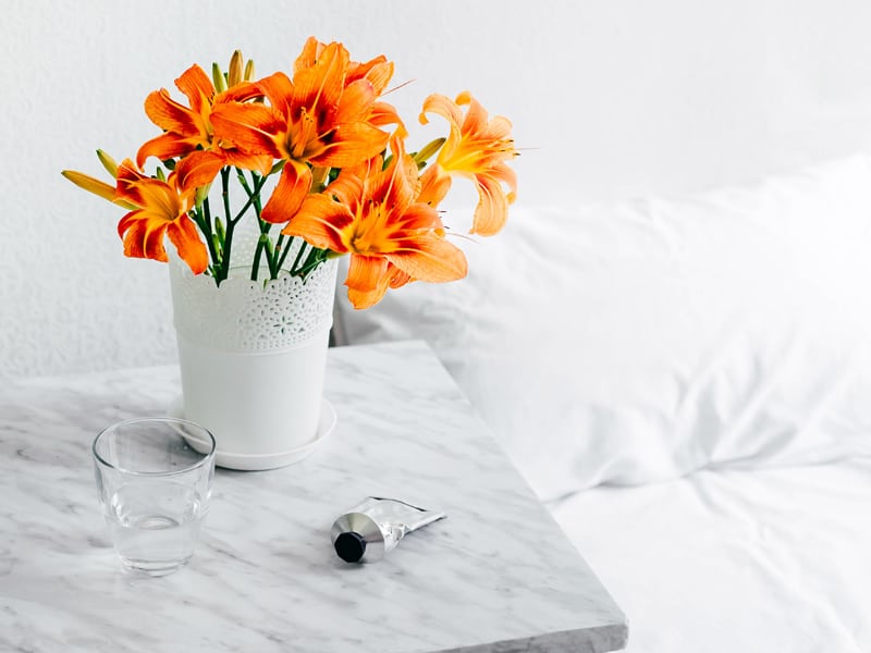Make birthdays special - leave flowers next to the bed to wake up to
