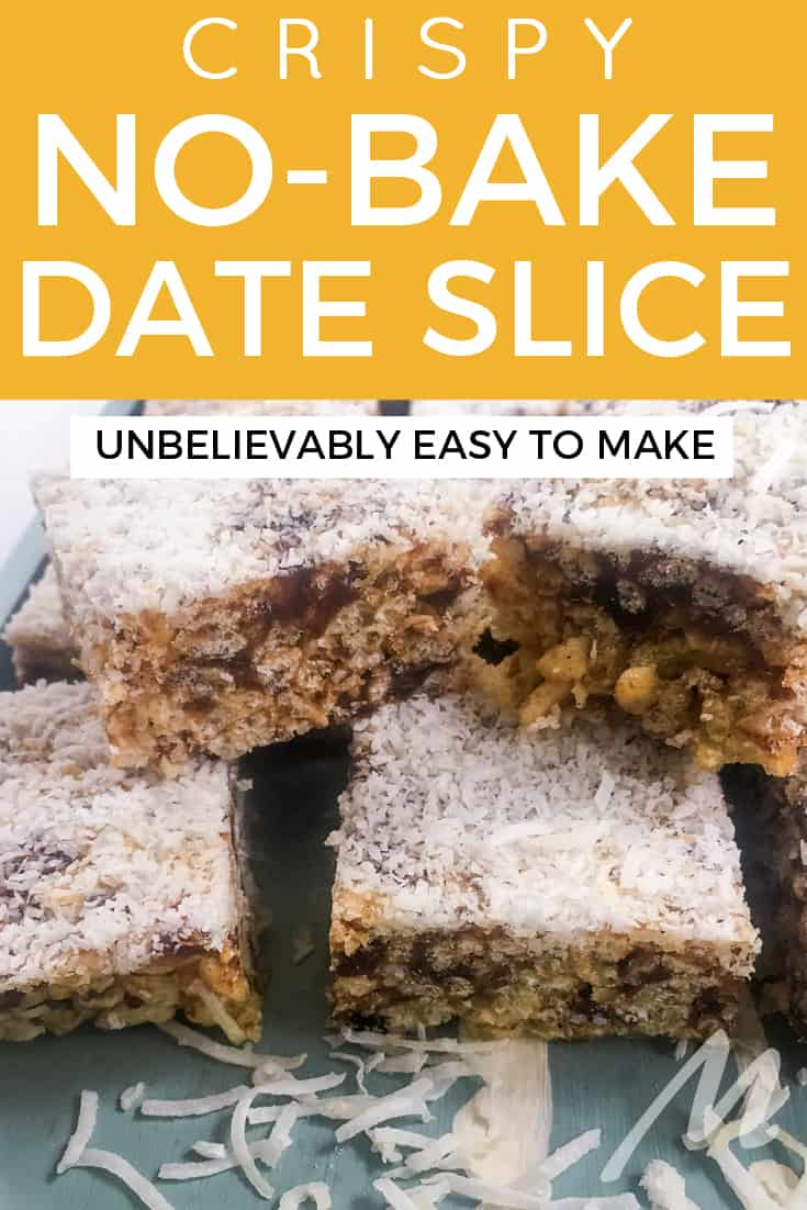 Date slice - so easy to make and so good #nobake #recipe #dateslice #dates