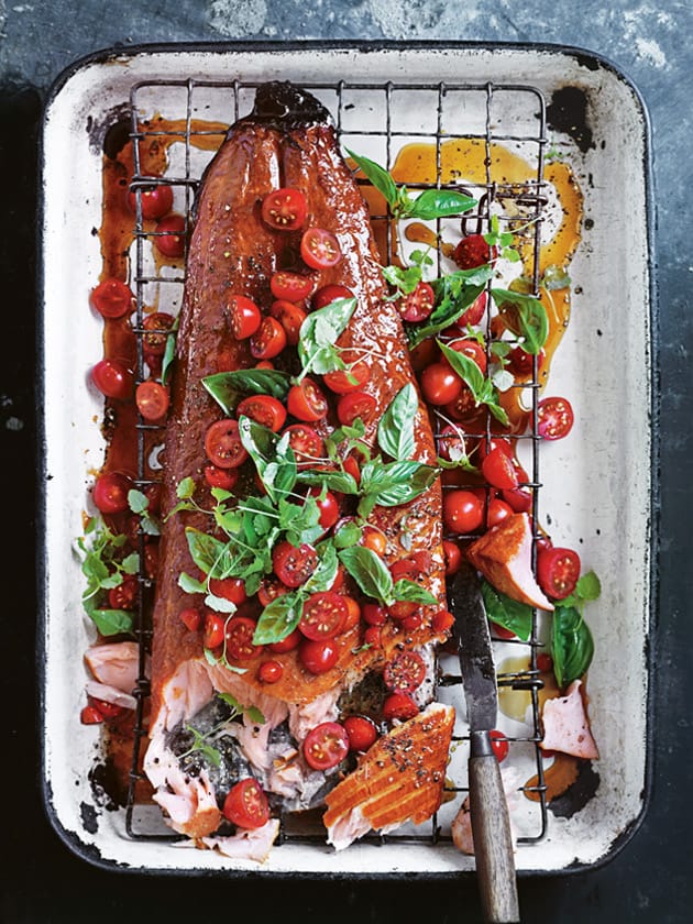 Easter lunch ideas - whole salmon from Donna Hay
