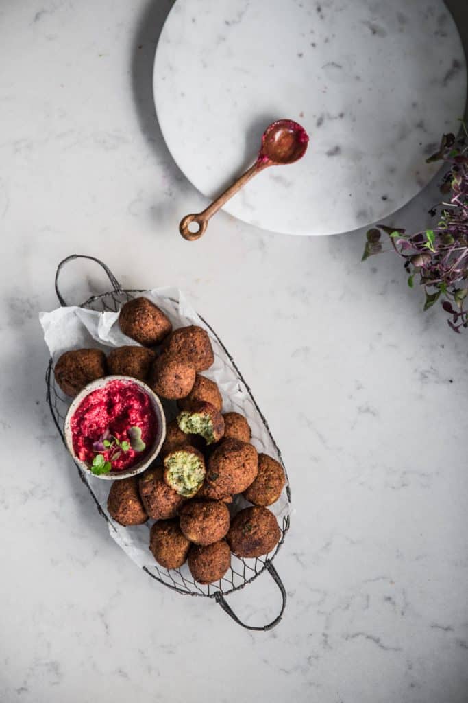 Easter lunch ideas - falafel and beetroot dip by Cook Republic