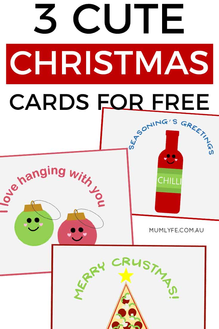 3 free Christmas cards to download and print - super cute
