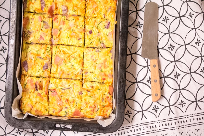 Zucchini and carrot slice – a terrific lunchbox staple