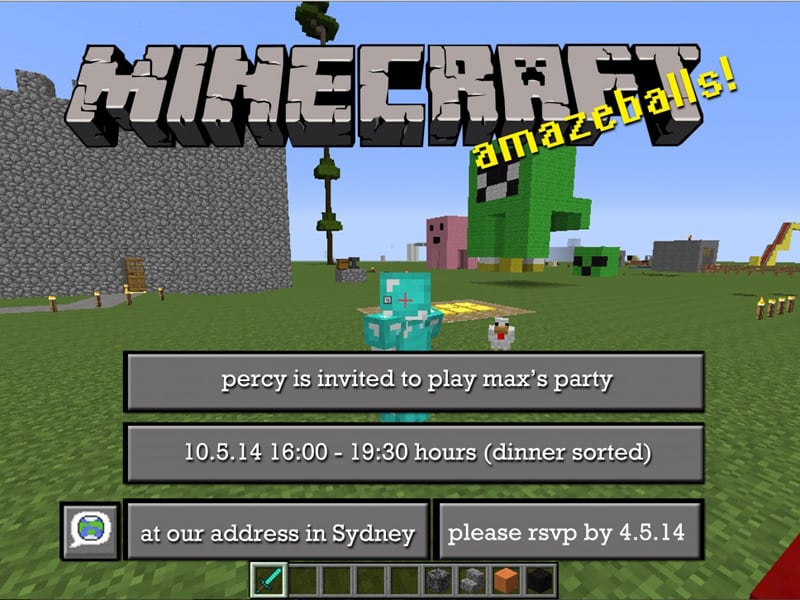 Free Minecraft Party Invitations To Download Edit And Print Mumlyfe
