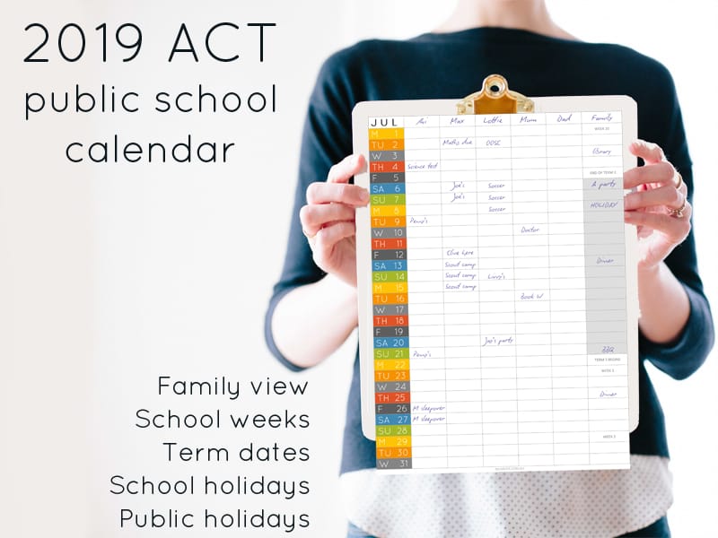 2019 ACT school calendar – term dates and school holidays