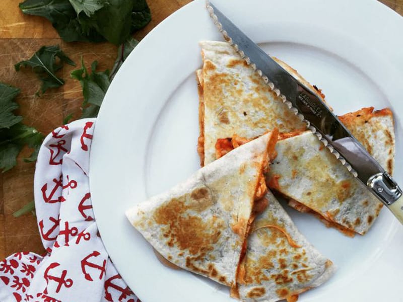 Pizza quesadillas - super easy for the kids to make