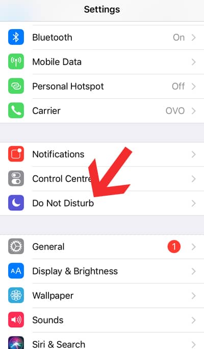 Turn off phone notifications - Do Not Disturb step 1
