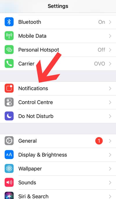 Turn off phone notifications step 2