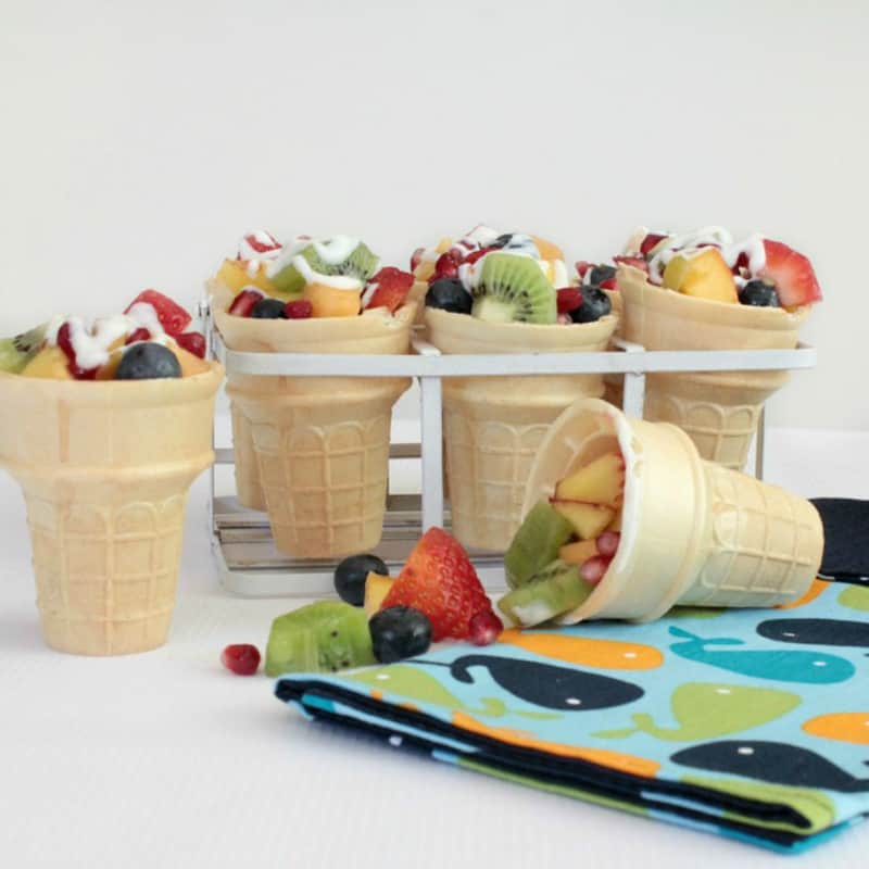 Fruits Salad Ice cream Cones for an after school snack