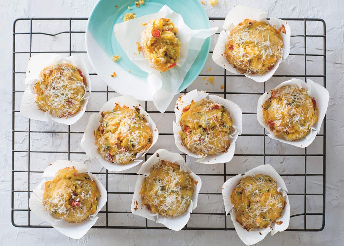 Make ahead lunch: Vegie ricotta muffins