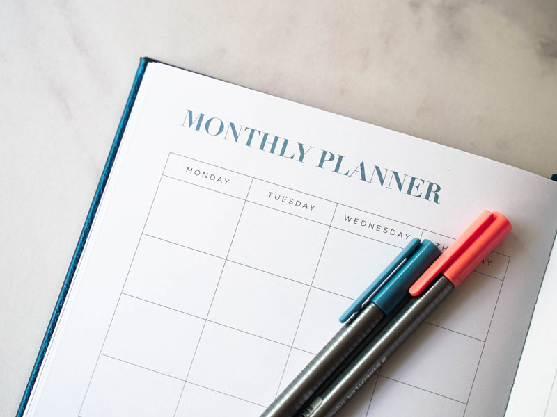 A planner can help you keep on top of semester two