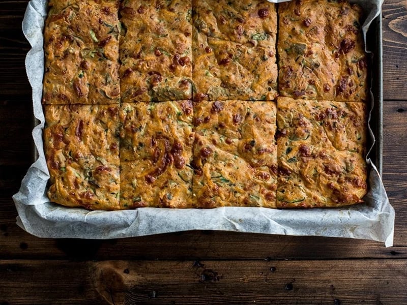 Sweet potato and zucchini slice by Cook Republic
